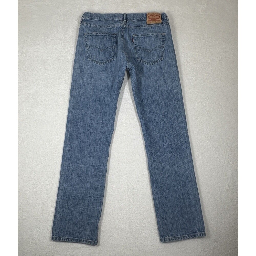 Levis 501XX Jeans Mens 34x32 Blue Med Light Wash Button Fly Straight Leg Classic